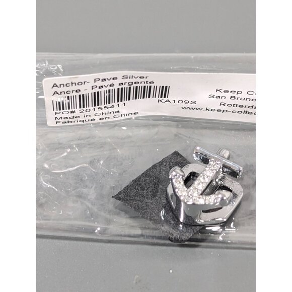 Keep Collective Silver Tone Crystal Pave Anchor Slide Charm NEW - Picture 5 of 5